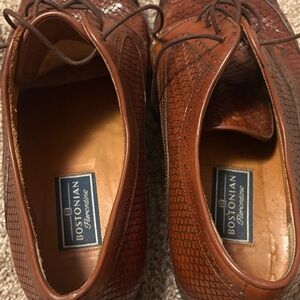 Bostonian Brown Woven Leather Lace-Up Dress Shoes